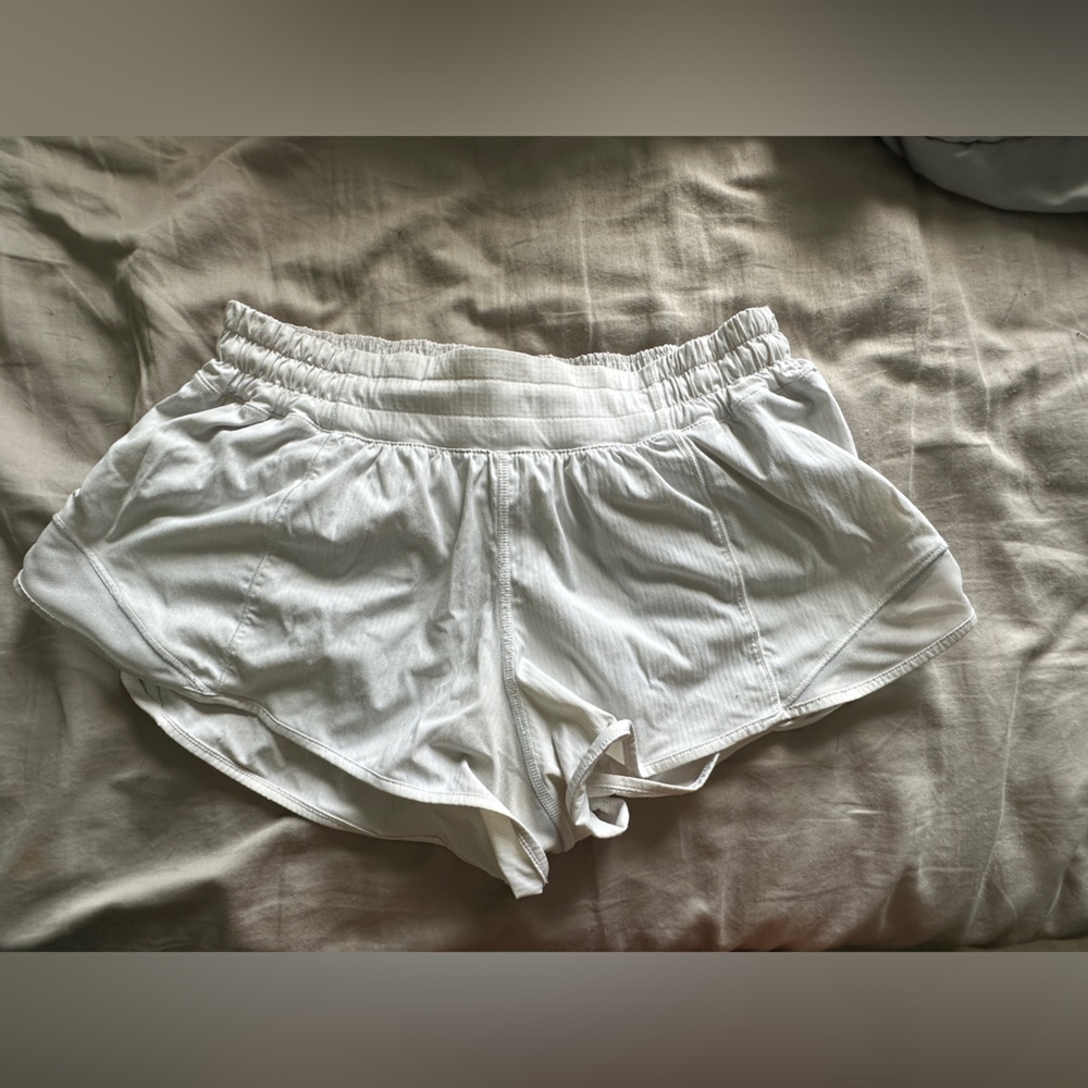 White lululemon hotty hot shorts